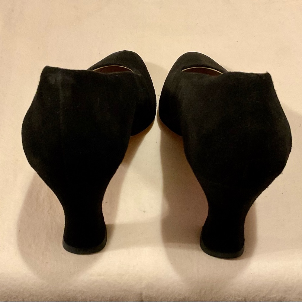 Claudia Ciuti Vintage Classic Black Suede Heels - Picture 3 of 8
